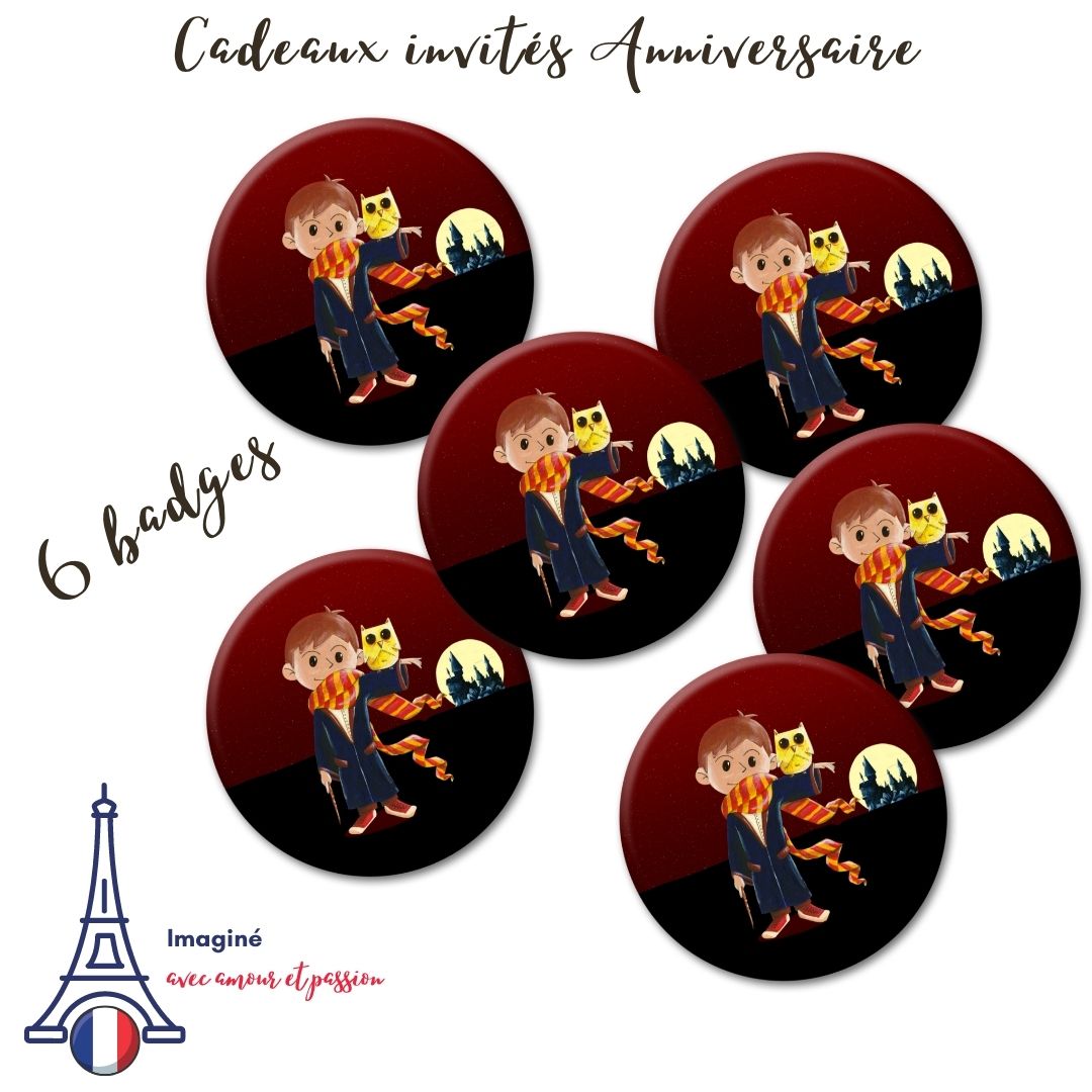 6 badges pour enfants  Anniversaire thème Pirate - Anniversaire/Badges à  thèmes - TICKY-TACKY