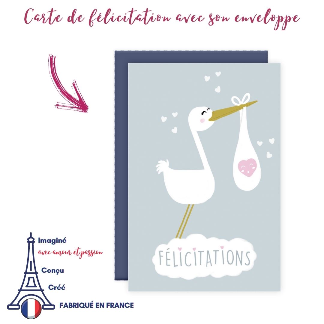 Carte Cadeau Bapteme Fille Cigogne