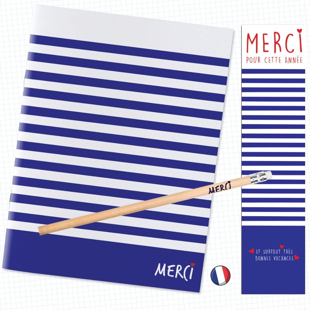 1 - Kit-Cahier-Marque-Pages-Crayon-Merci-Marin