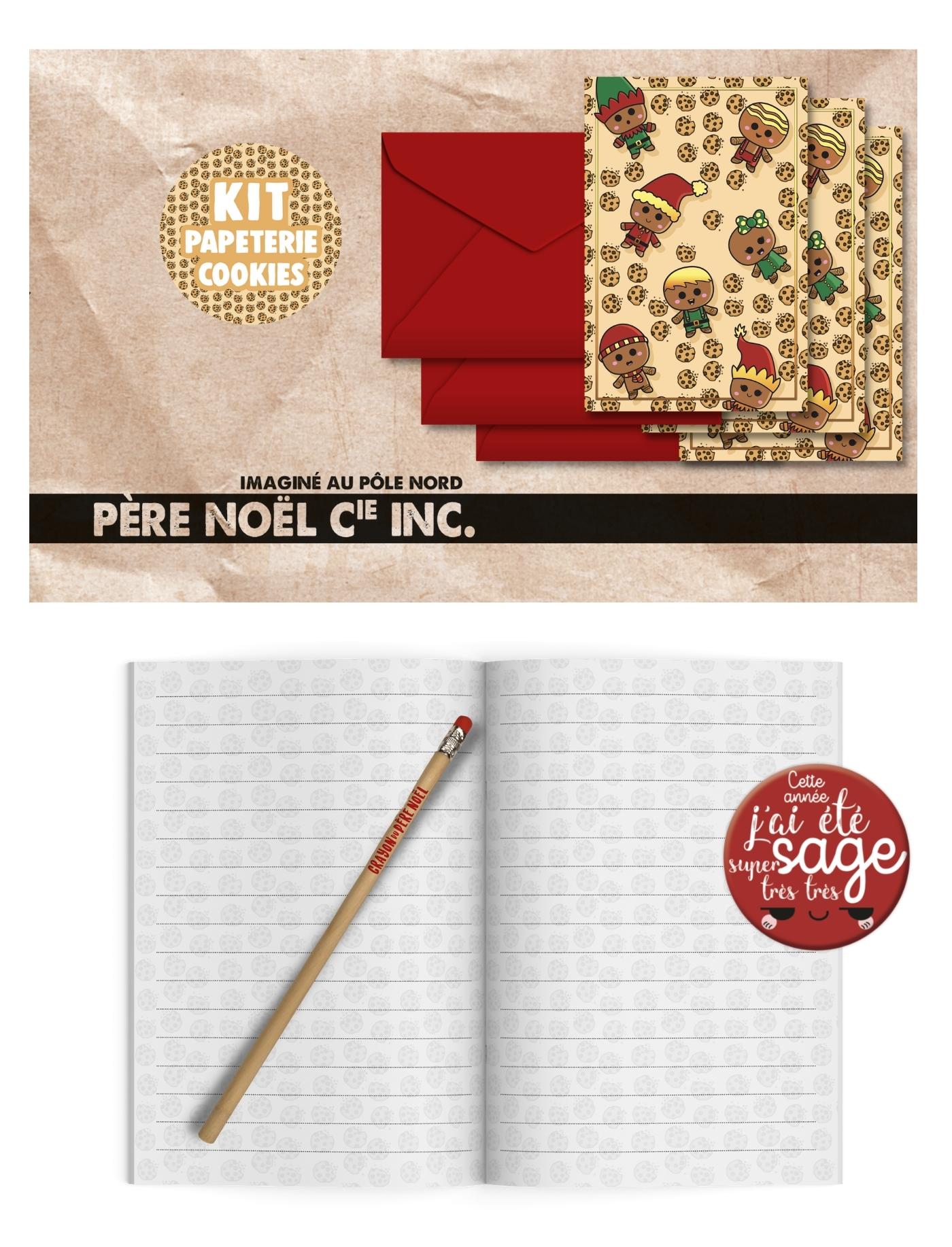 Kit de papeterie de Noël | Kit avec cahier et crayon de Noël