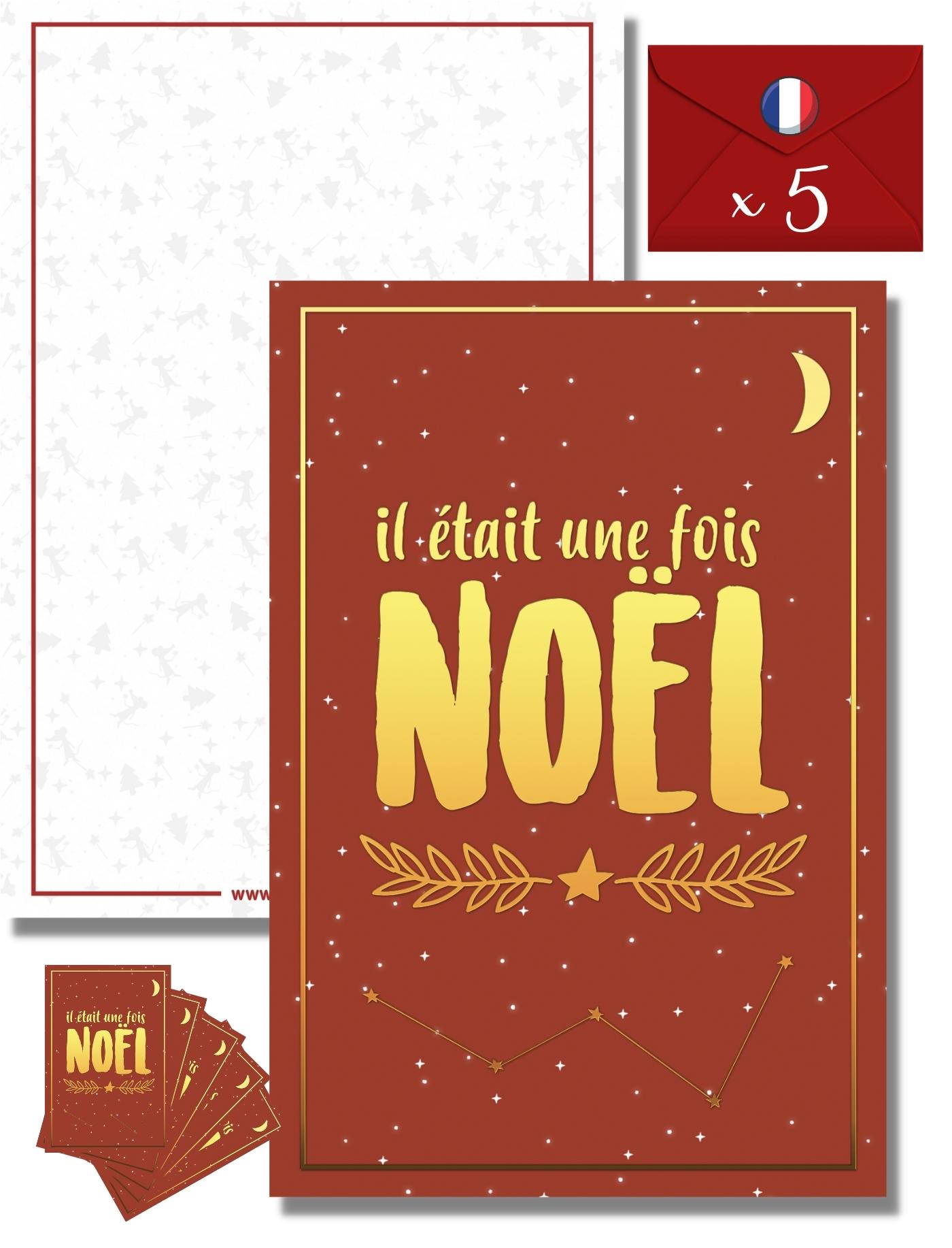 1-Lot-5-Cartes-Il-Etait-Une-Fois-Noel