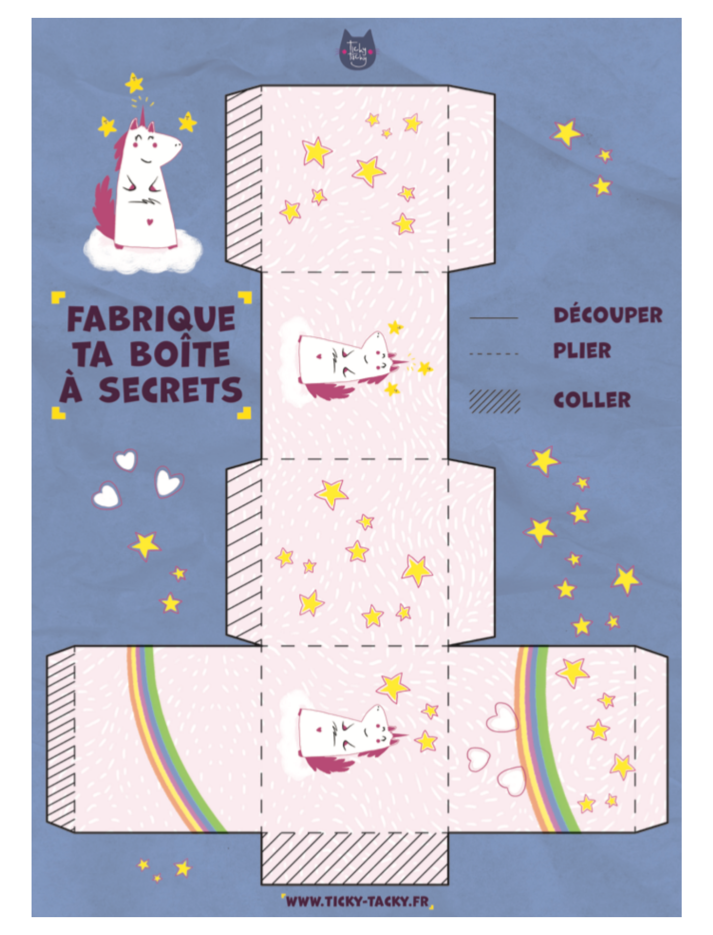 Loisirs créatifs anniversaire Licorne | Création de sa boite à secrets | 6 enfants