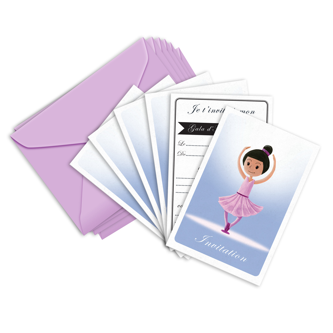 Invitation Anniversaire Cartes Et Enveloppes Par 6 Theme Danse Nos Zolis Produits Ticky Tacky