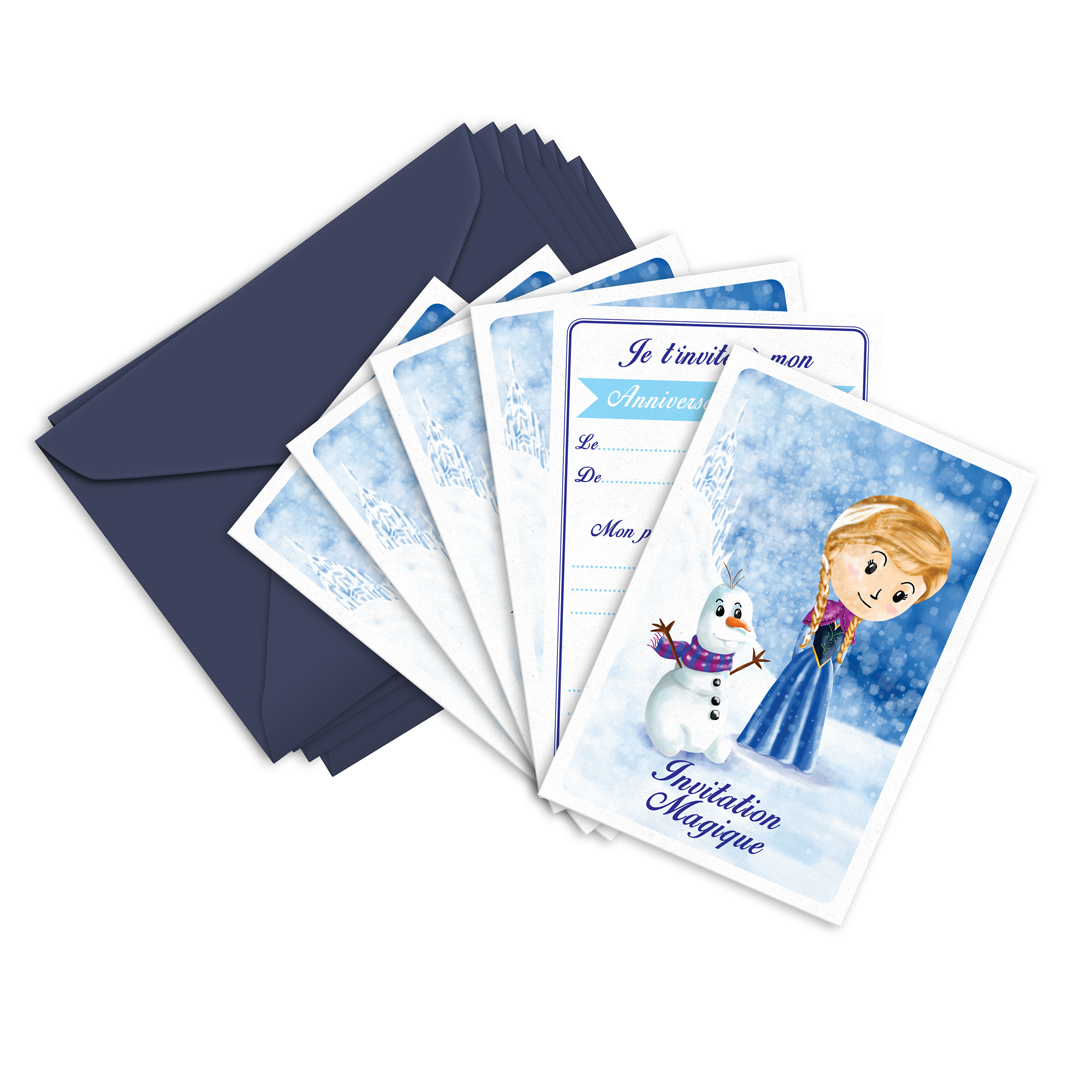 6 Miniz Invit Et Enveloppes Invitation Anniversaire Nanou Inspiree D Anna La Reine Des Neiges Les Anniversaires Ticky Tacky