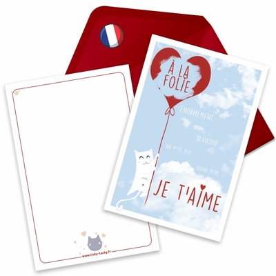 La carte d'Amour à gratter et son enveloppe - pour les petits et les grands amoureux !