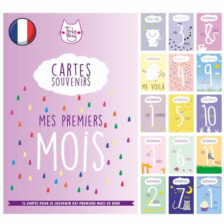 Cartes Photos souvenirs pour future maman Milestone Version française