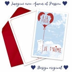 Coffre de 4 cartes à gratter idée cadeaux pour la Saint-Valentin. Cartes de  vœux ou pour toutes occasions.