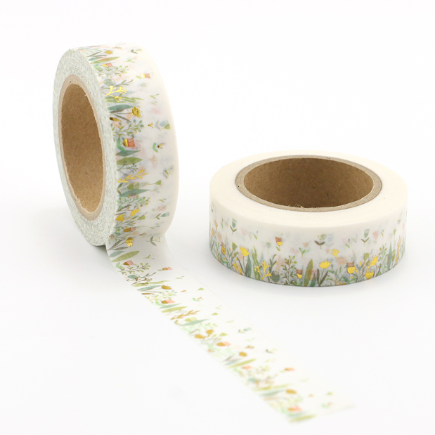 Fleurs - Masking tape dorée