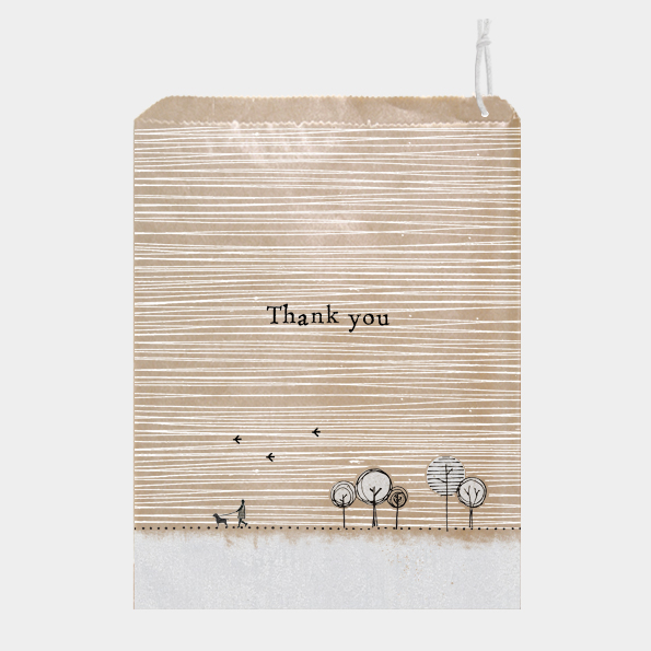 Thank you - 50 grands sachets kraft 20x27cm