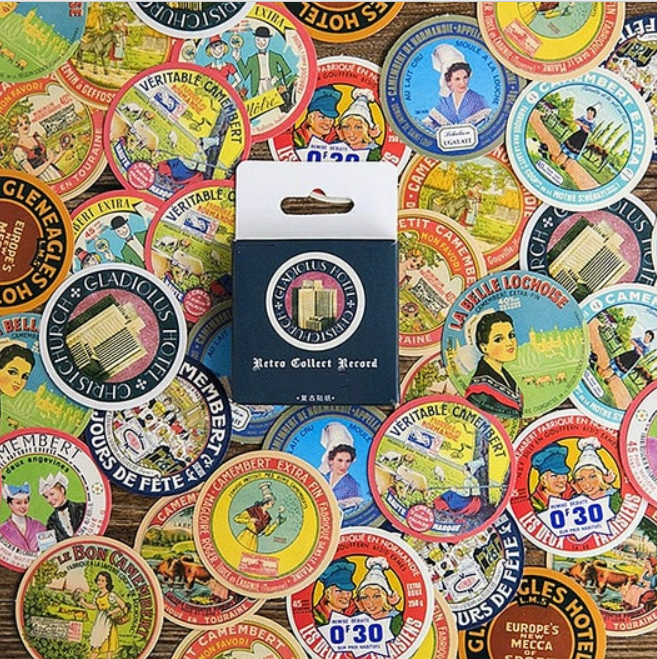 "Vintage" 40 autocollants rétro Autocollants La Paqueterie