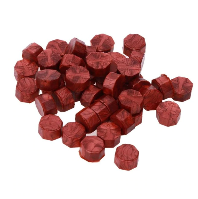 Rouge brillant - 100 granulés de cire pour sceau