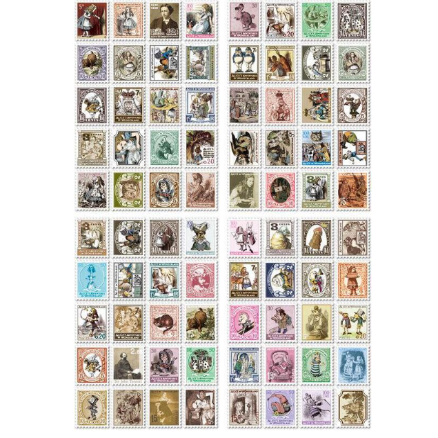 Tea party - 80 timbres Alice au pays des Merveilles