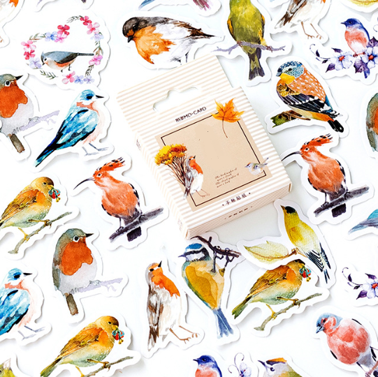 45 autocollants oiseaux Stickers fantaisie La Paqueterie