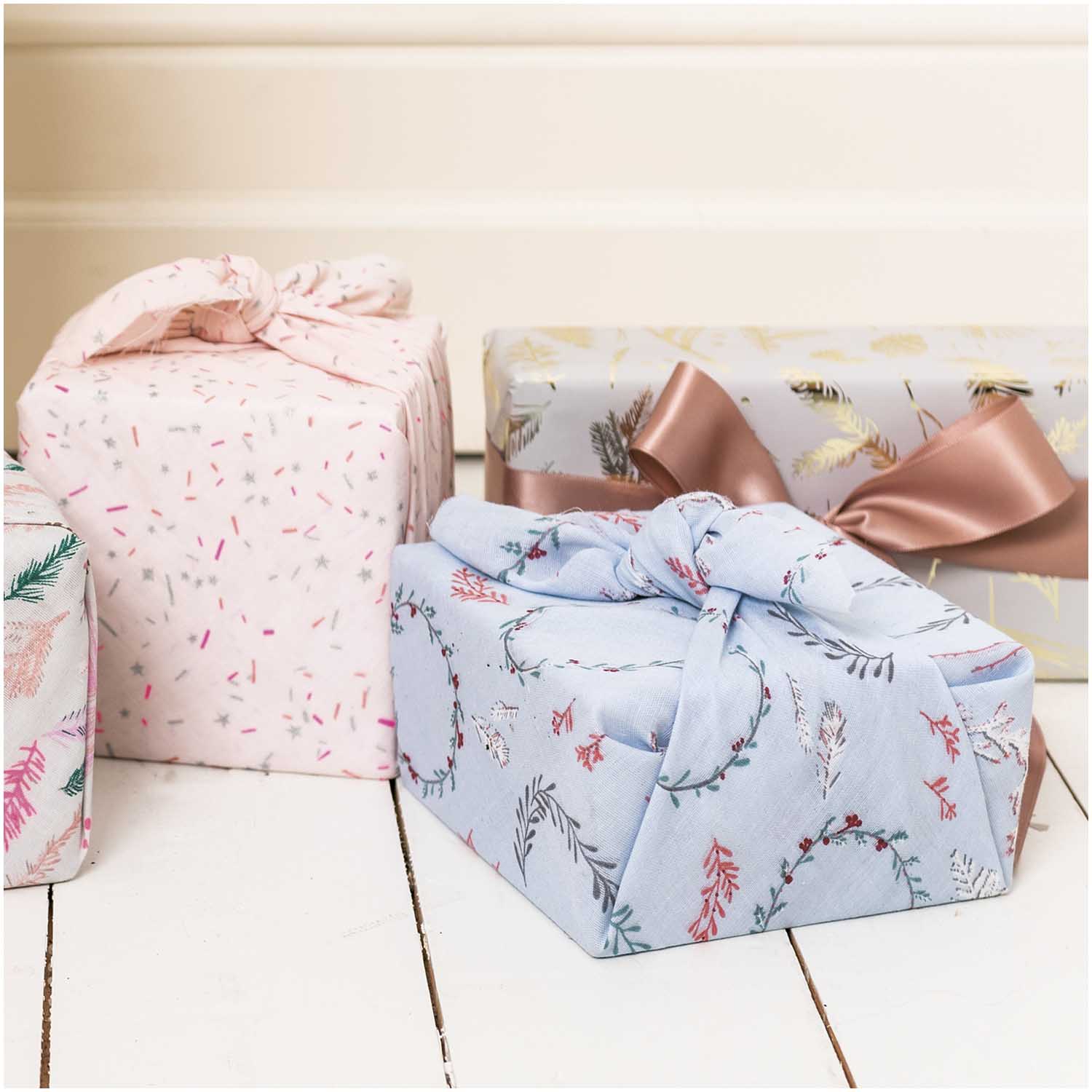 Furoshiki - Tissu pour paquet cadeau bleu