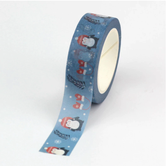 Polaire - Masking tape pingouins de Noël