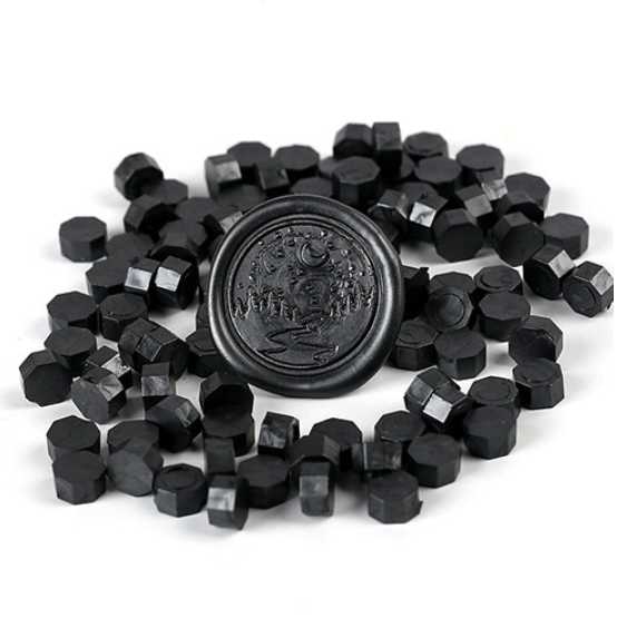 Noir - 100 granulés de cire pour sceau