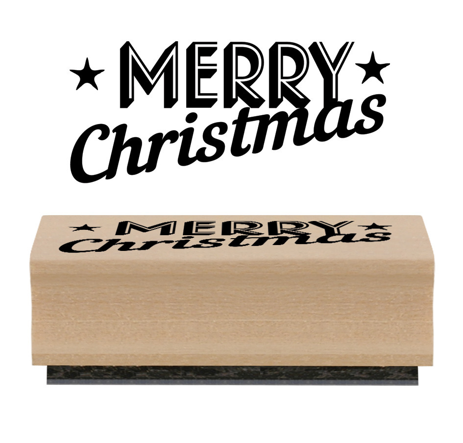Merry Christmas - Tampon bois