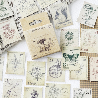 "Vintage" - 46 stickers timbres