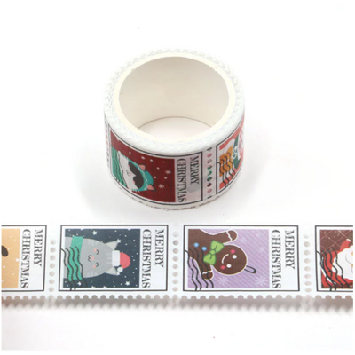 "Mail" - 3m de stickers en forme de timbres de Noël