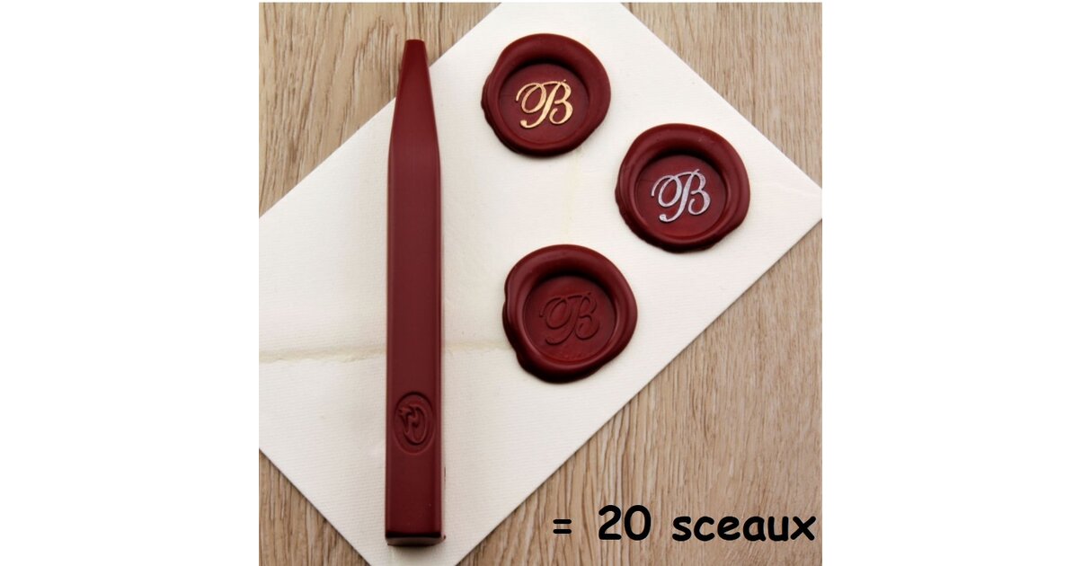 Crayons De Cire à Cacheter Georges Lalo - 4 Bâtons Nacrés Couleur Bordeaux, Cire Souple Et Qualitative