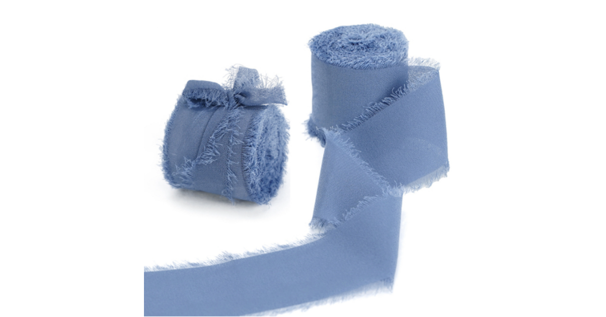 VIRUL Ruban En Mousseline De Soie Effilochée Fait à La Main 3