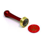Sceau De Cire Personnalisé Avec Initiales - Motif Floral Et Poignée En Bois - Pour Invitations Mariage Et Cadeaux