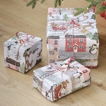 Papier cadeau sapin de Noël bordeaux 3m - Paquet cadeaux