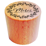 tampon en bois merci