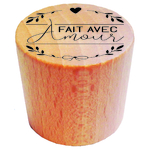 tampon bois fait avec amour