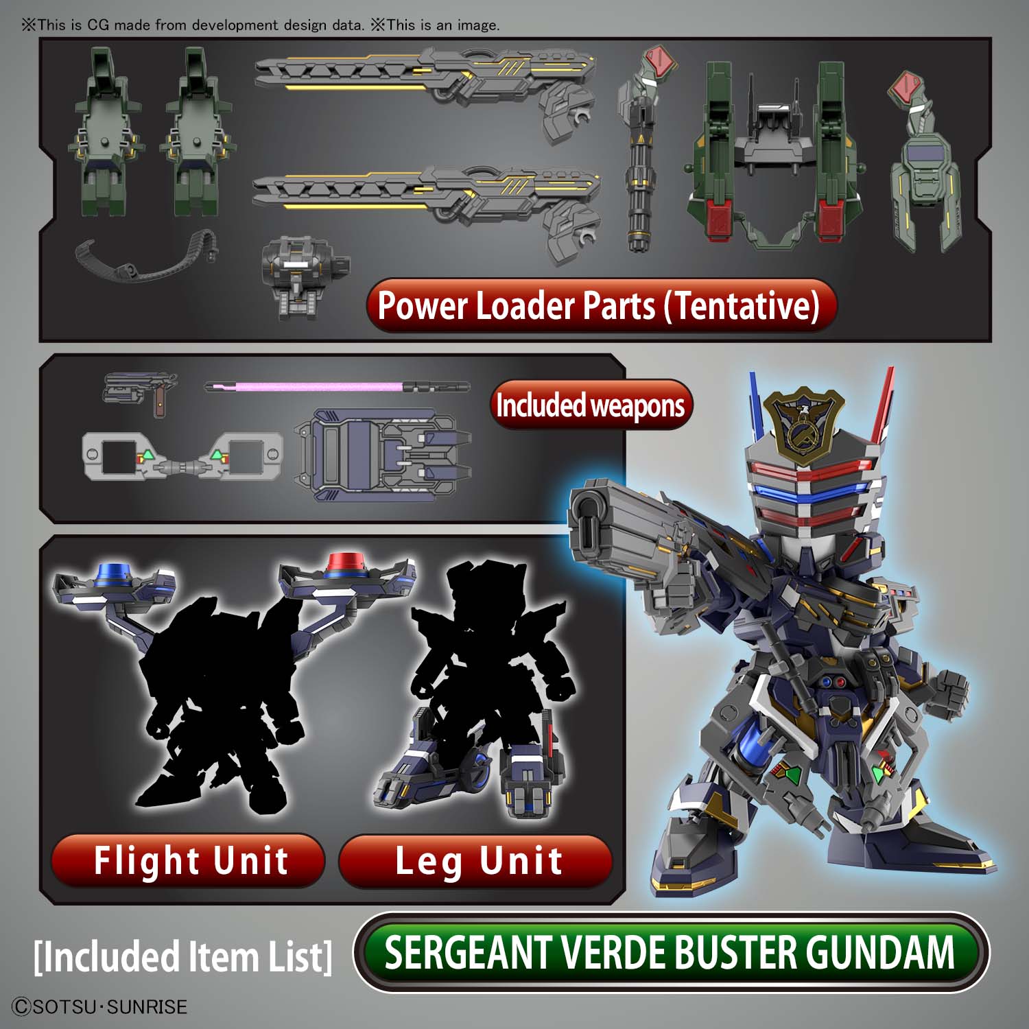BANDAI GUNPLA SDW Heroes Sergeant Verde Buster Gundam DX Set 11 f vue complementaire