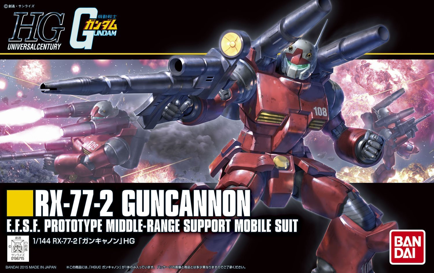 BANDAI GUNPLA HGUC 1/144 RX-77-2 GUNCANNON GUNDAM