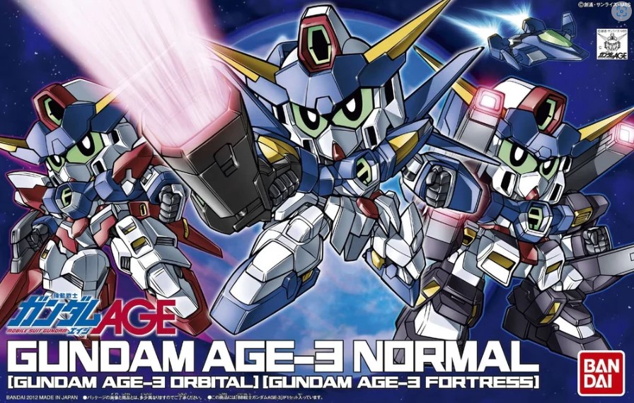 SD BB Senshi - Gundam AGE-3 (Normal, Fortress, Oribtal) Box Art