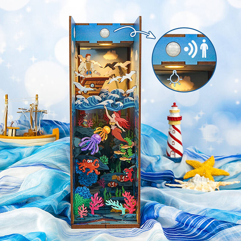 Book Nook La Petite Sirène – Maquette 3D En Bois, Tonecheer, Bleu