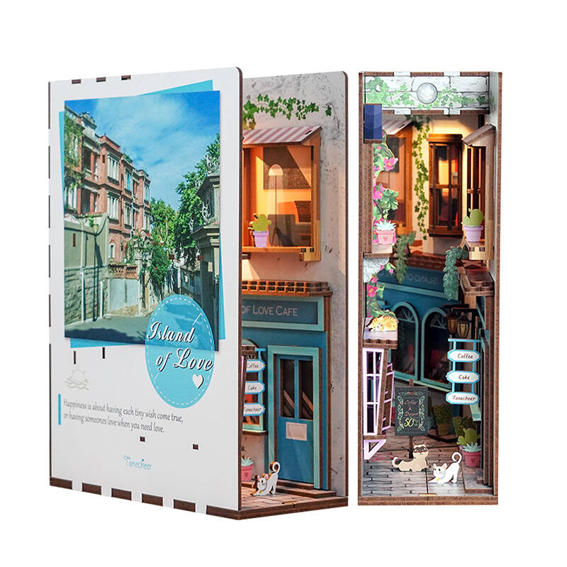 Book Nook Tonecheer – Île Romantique, Maquette 3D En Bois, Kit Décoration Lumineuse