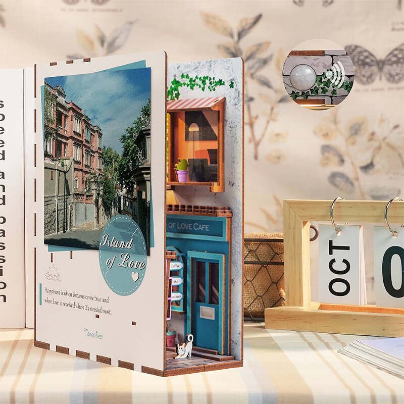 Book Nook Tonecheer Île Romantique - Maquette 3D En Bois (kit Neuf)