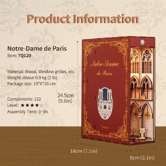 Model-3D-LED-Book-Nook-Notre Dame de Paris (3)