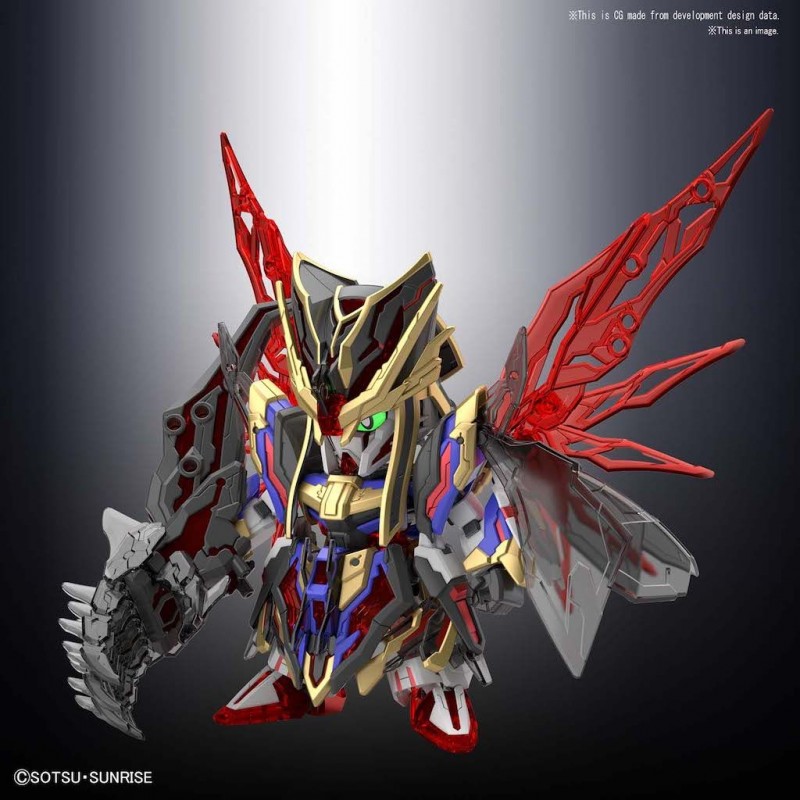 Maquette Gundam Bandai SD Sangoku Soketsuden - Zhao Yun Blue Dragon, 8 Cm