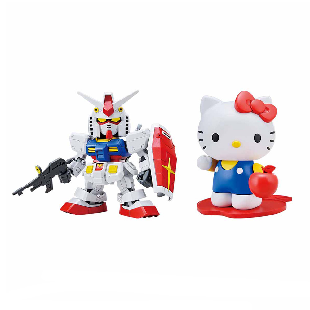 BANDAI GUNPLA SD EX-Standard Hello Kitty / RX-78-2 Gundam b fond blanc