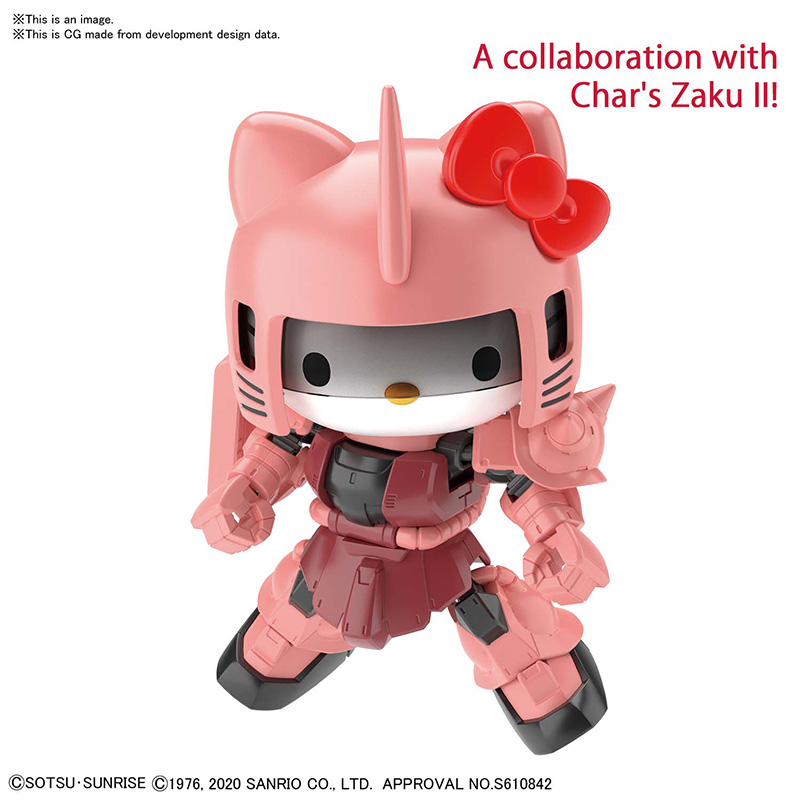 BANDAI GUNPLA Cross Silhouette Hello Kitty / Char’s Zaku II b fond blanc