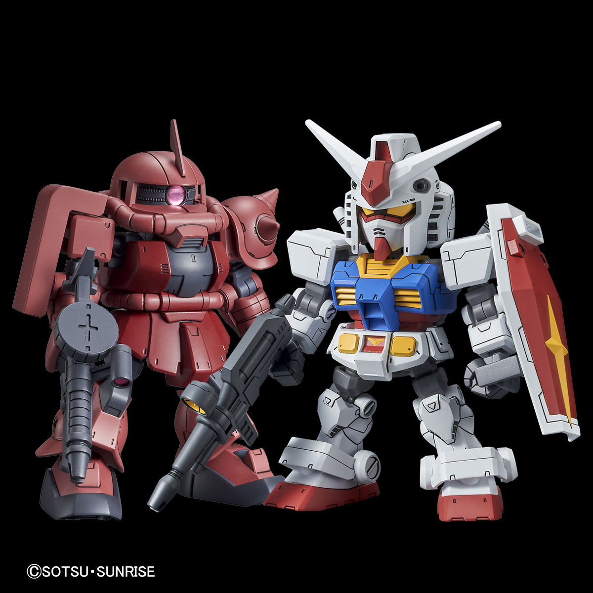 BANDAI GUNPLA Cross Silhouette RX-78-2 Gundam &amp; Char’s Zaku II c vue promotionnelle