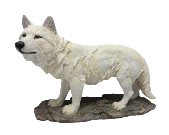 Figurine Loup en résine L 29.5 cm H 21 cm