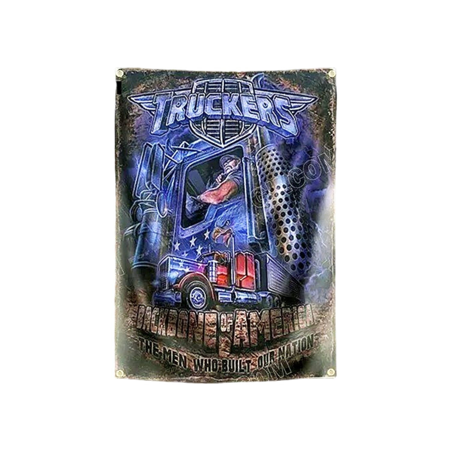 Drapeau Vintage Camionneurs Américains