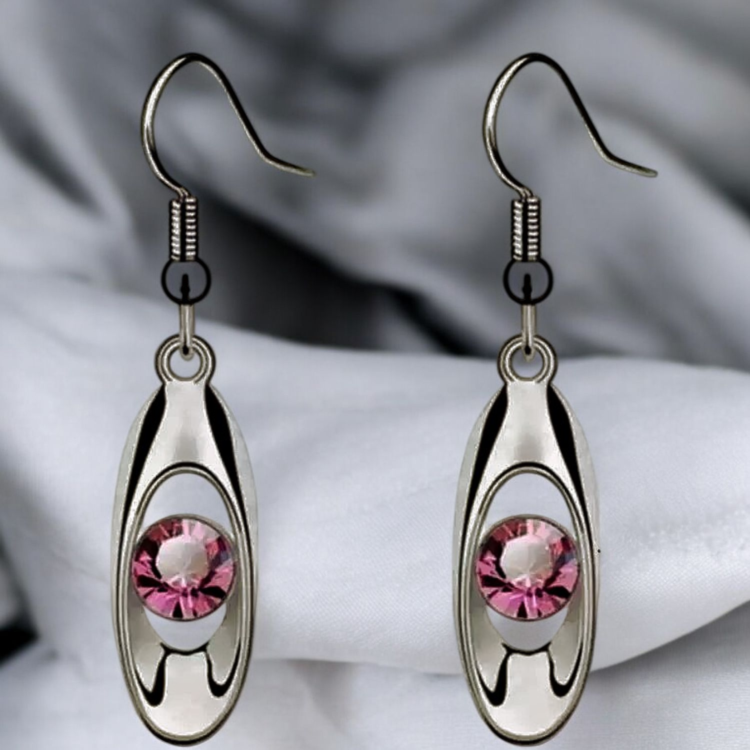 Boucles dOreilles Élégantes avec Cristaux Roses