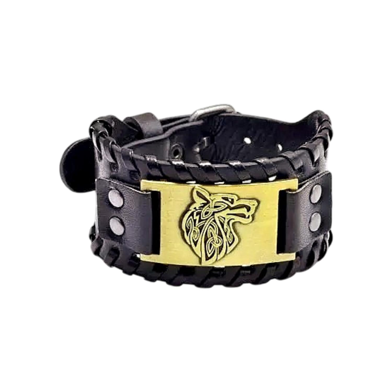 Bracelet Cuir Nordique Tête de Loup