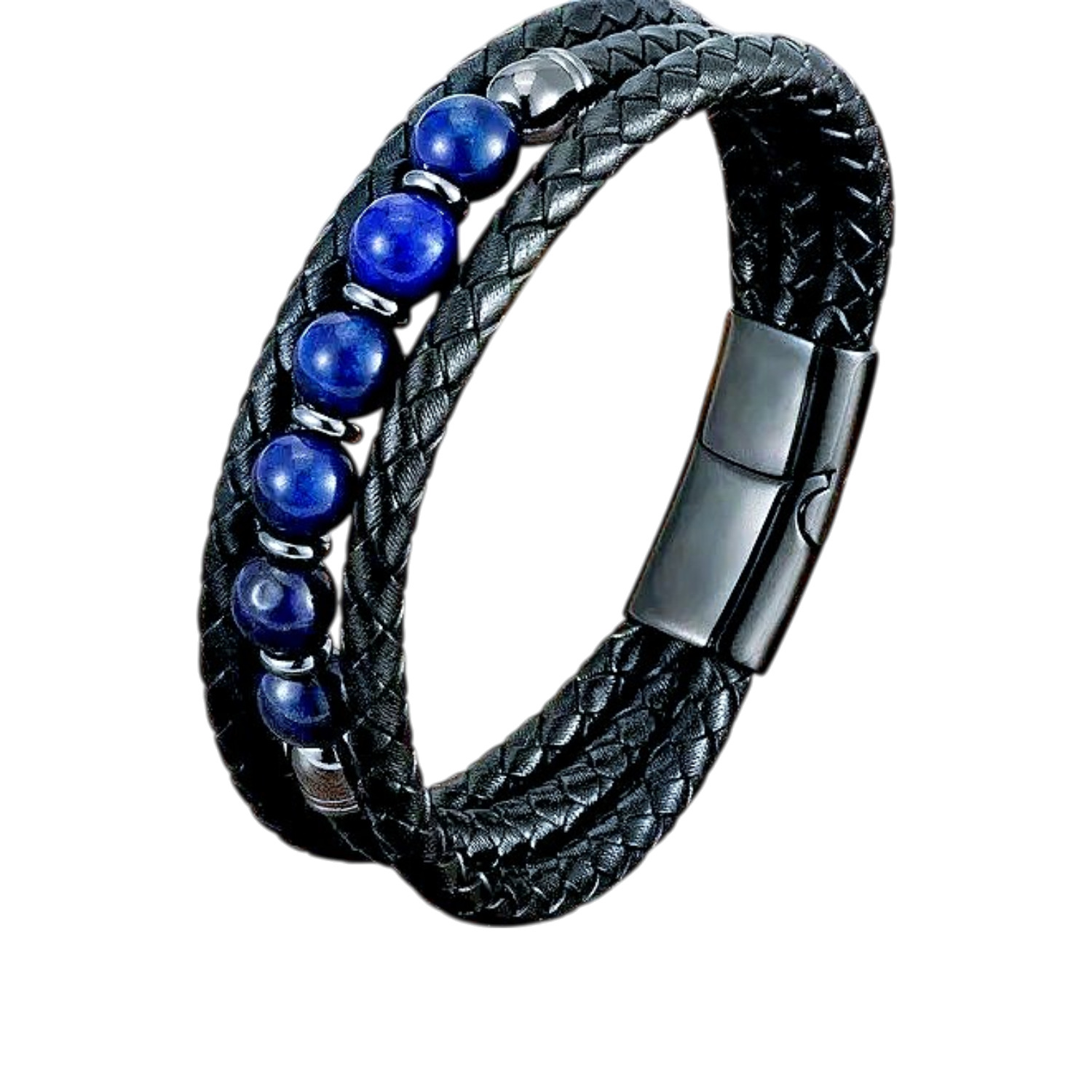 Bracelet cuir Lapis Lazuli