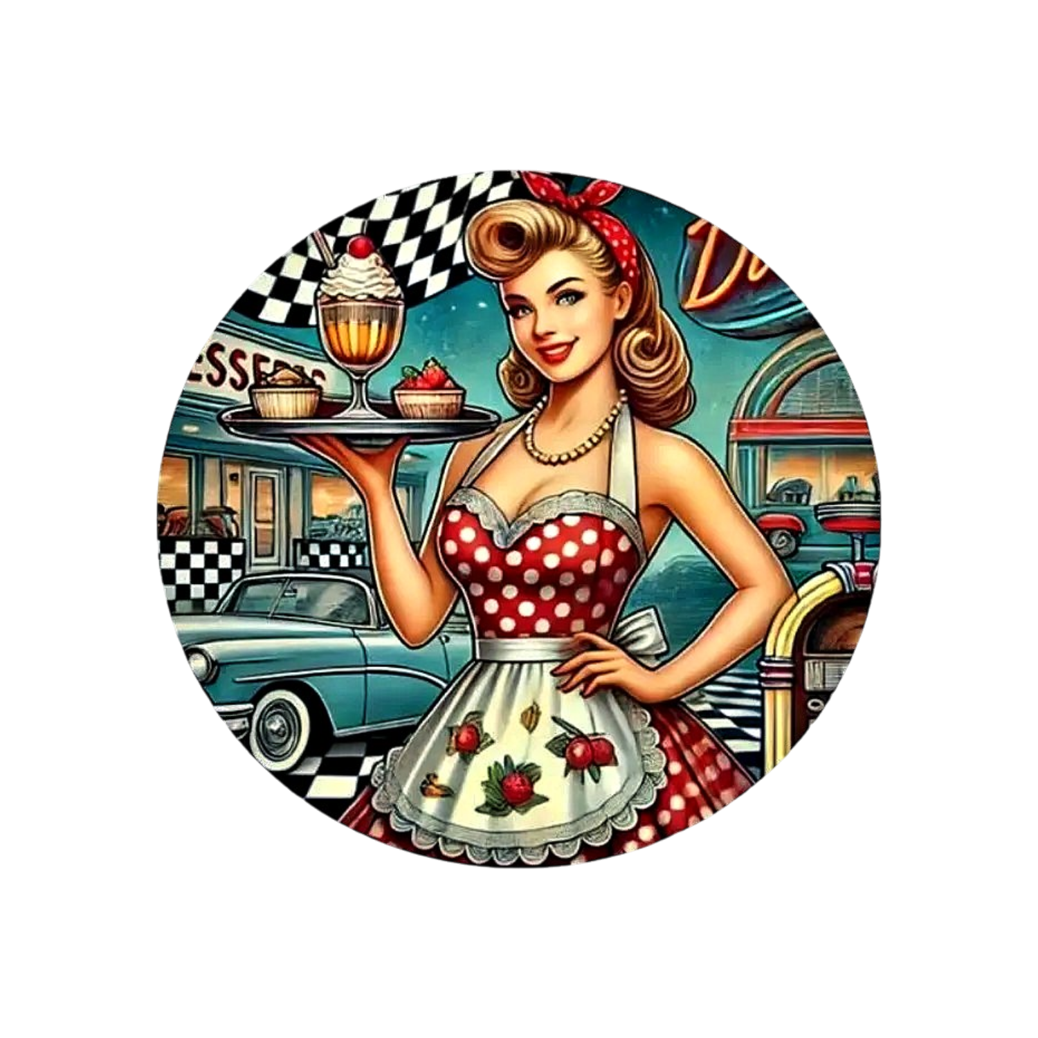 Magnet Rétro Serveuse Années 50