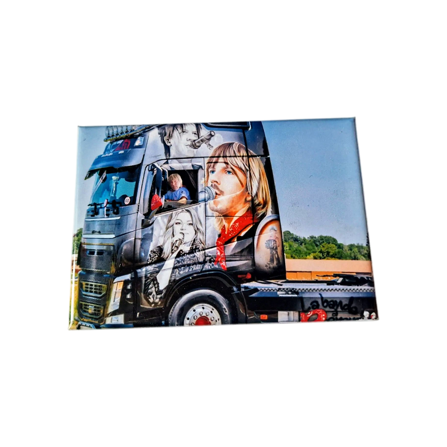 Renaud Séchan avec Portrait Camion Personnalisé.