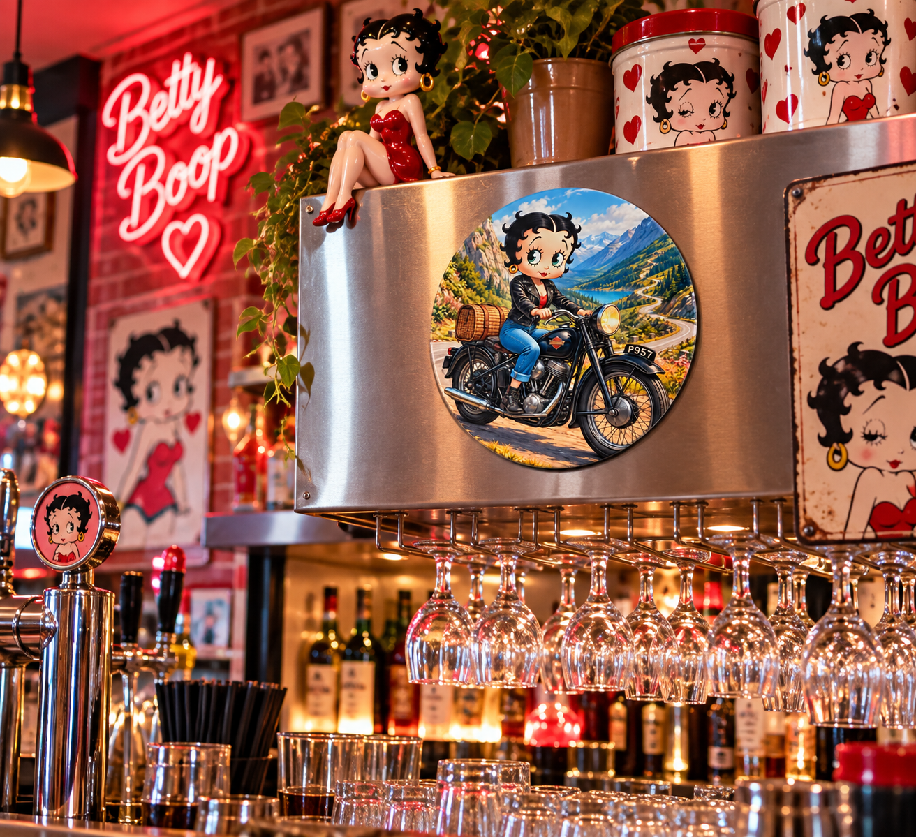 Betty Boop en Moto Magnet B