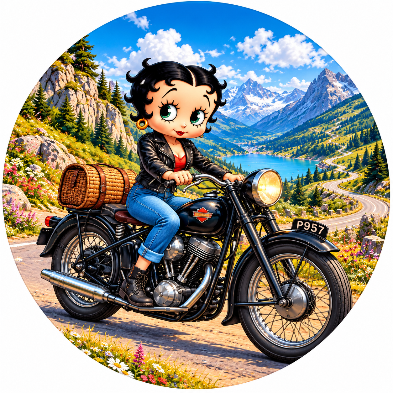 Betty Boop en Moto Magnet