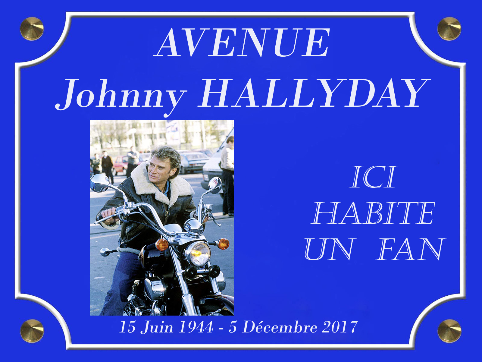 Étiquette de Bagage Personnalisée Johnny Hallyday Rock avec Carte